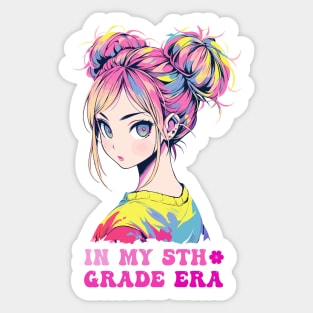 In My 5th Grade Era Anime Girl Back To School Sticker